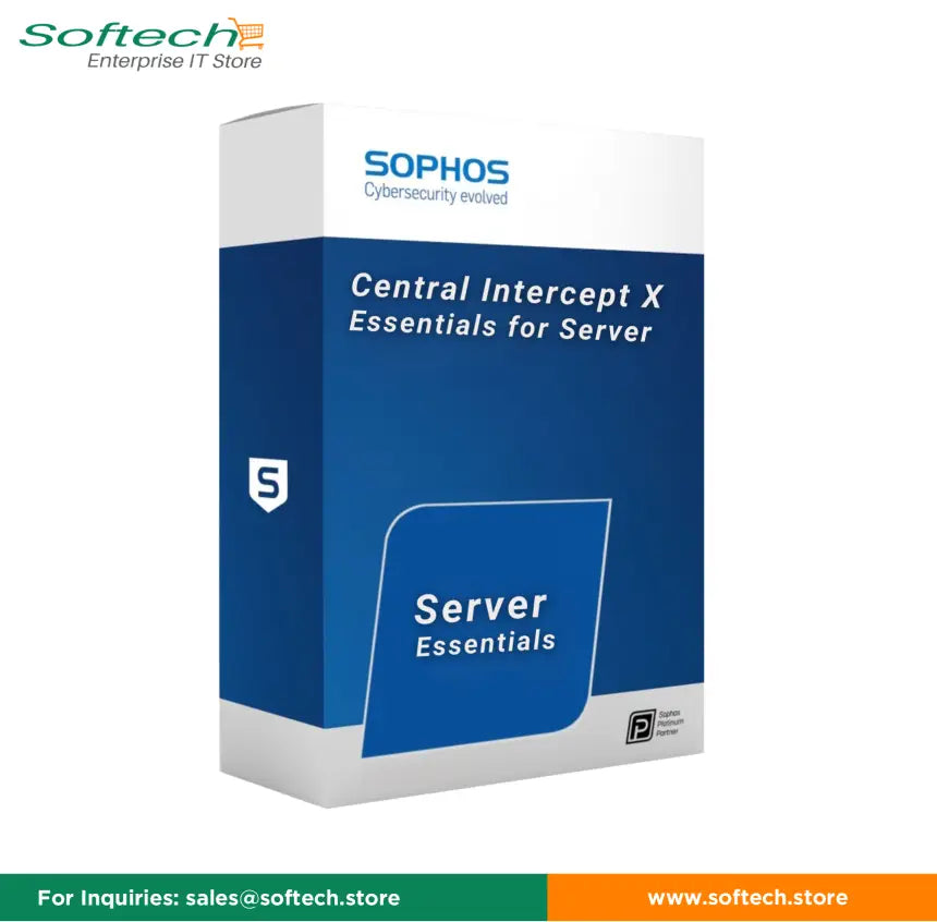 Special offer on Sophos Central Intercept X Essentials for Server, Sophos Endpoint provides unparalleled defense against Advanced cyberattacks. Airtight ransomware
protection and a comprehensive defense-in-depth approach stop the broadest range of threats before they impact your systems, available at www.Softech.store