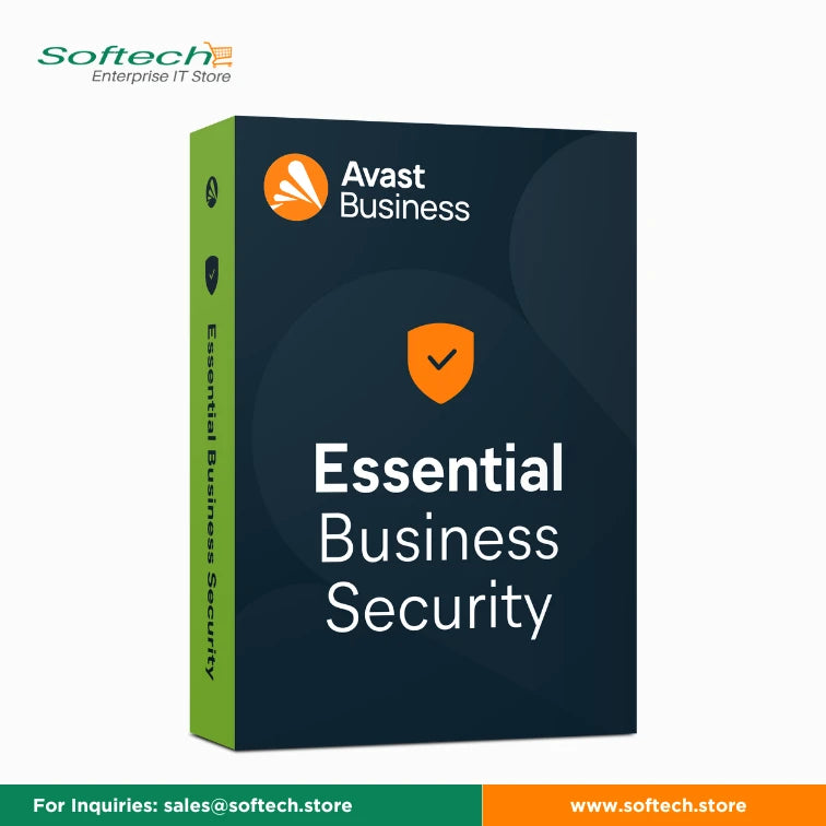 Avast Essential for Business Security offers File Shield, Sandbox, Web Shield, CyberCapture, Mail Shield, SmartScan, Behavior Shield, Rescue Disk, data and Network protection features along with Online security and privacy features.