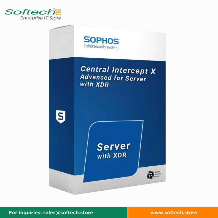 Special offer on Sophos Central Intercept X Advanced for Server  with XDR, Sophos Endpoint provides unparalleled defense against advanced cyberattacks. Airtight ransomware
 protection and a comprehensive defense-in-depth approach stop the broadest range of threats before they impact your systems, available at www.Softech.store