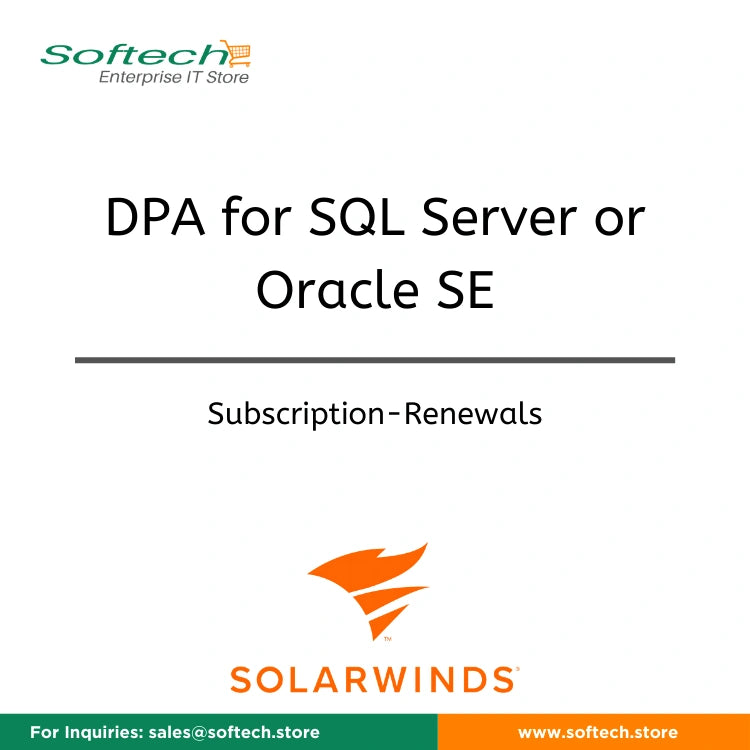 SolarWinds Database Performance Analyzer per SQL Server, MySQL, Oracle SE, or PostgreSQL instance  - Annual Subscription Renewal - DPA for SQL Server or Oracle SE