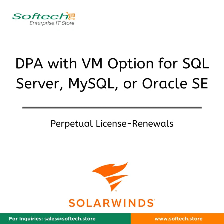 SolarWinds Database Performance Analyzer for virtualized environments for SQL Server, MySQL, Oracle SE, or PostgreSQL Instance  - Annual Maintenance Renewal - DPA with VM Option for SQL Server, MySQL, or Oracle SE