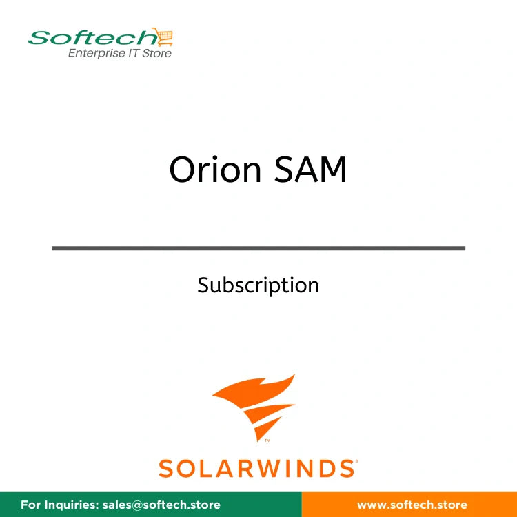 Product image featuring the SolarWinds Server & Application Monitor- Subscription logo and title