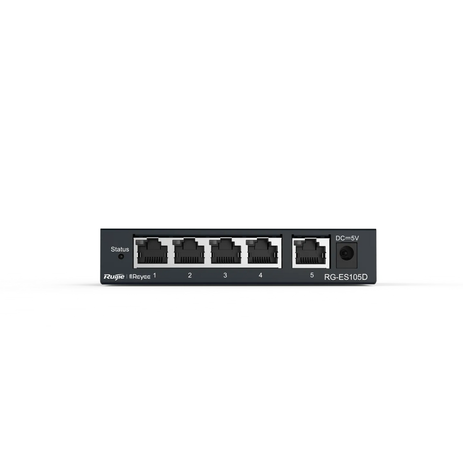 Reyee 5-Port  unmanaged Switch, 5 10/100base-t Ethernet  RJ45 Ports , Steel Case