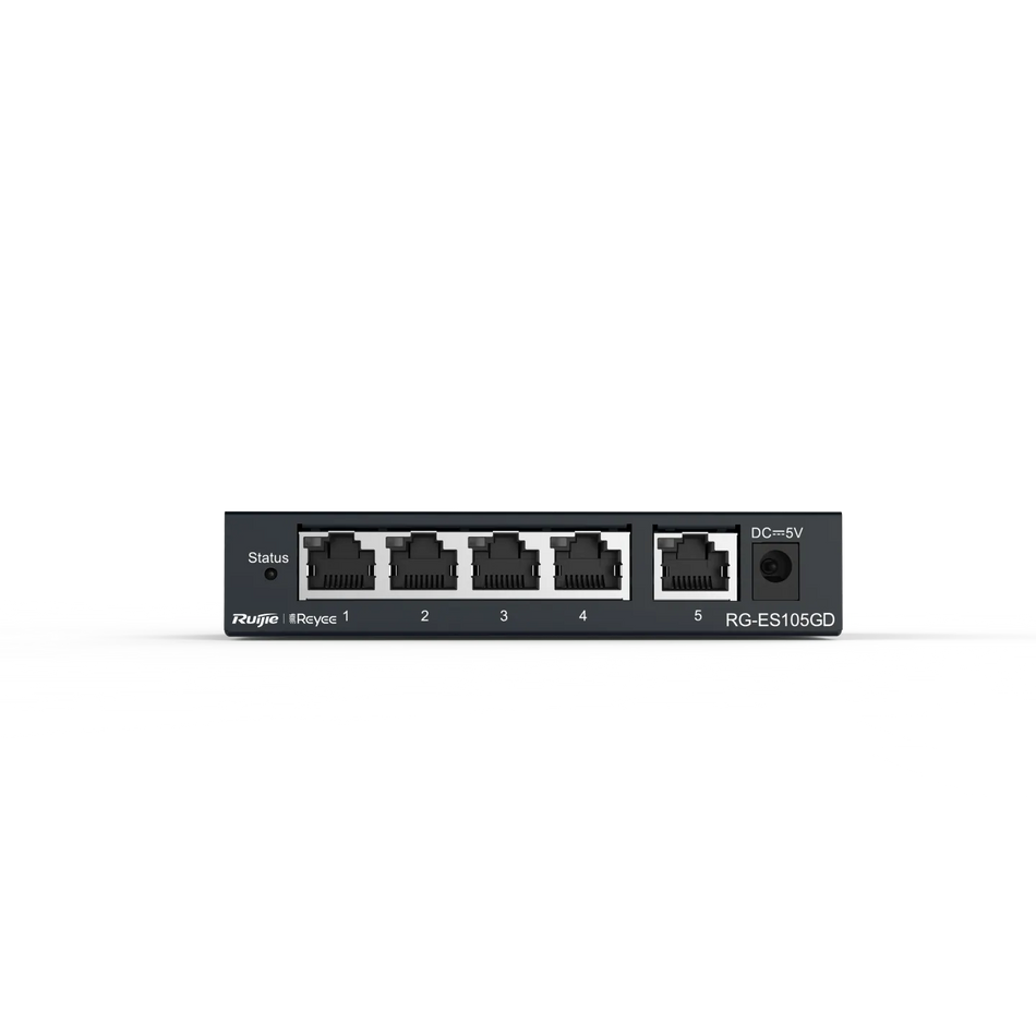 Reyee 5-Port Gigabit unmanaged Switch, 5 Gigabit RJ45 Ports ,Steel Case