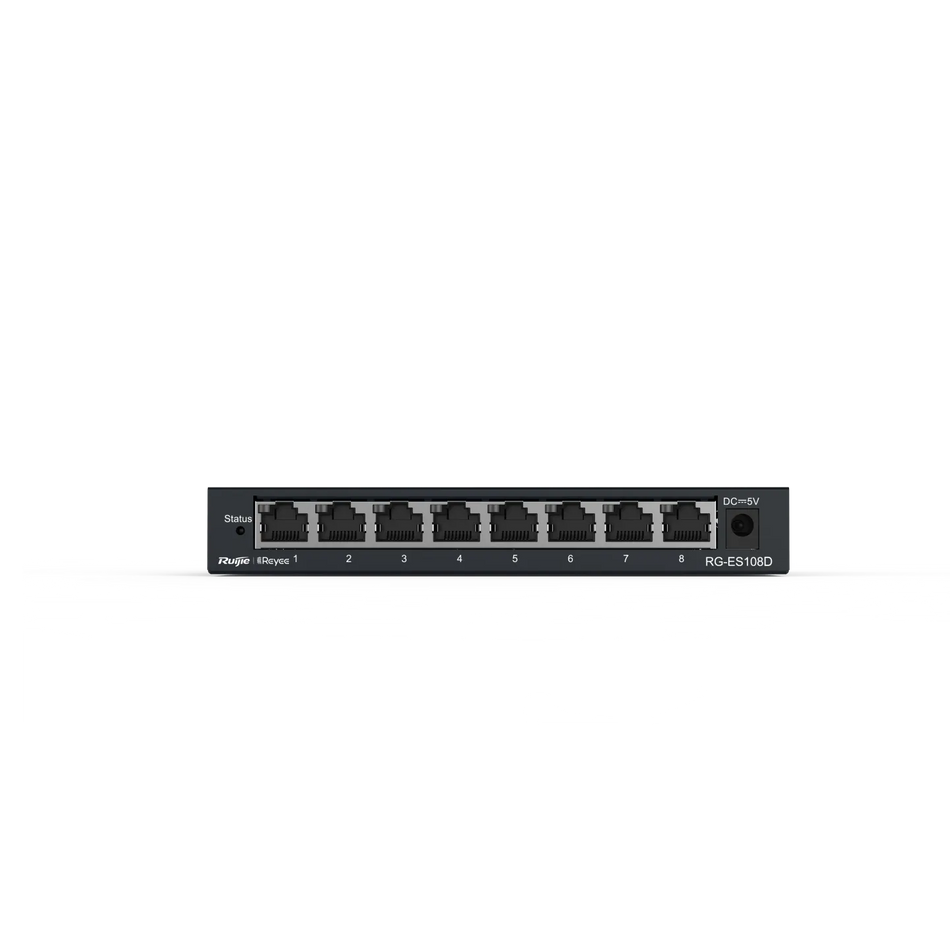 Reyee 8-Port  unmanaged Switch, 8 10/100base-t Ethernet  RJ45 Ports , Steel Case