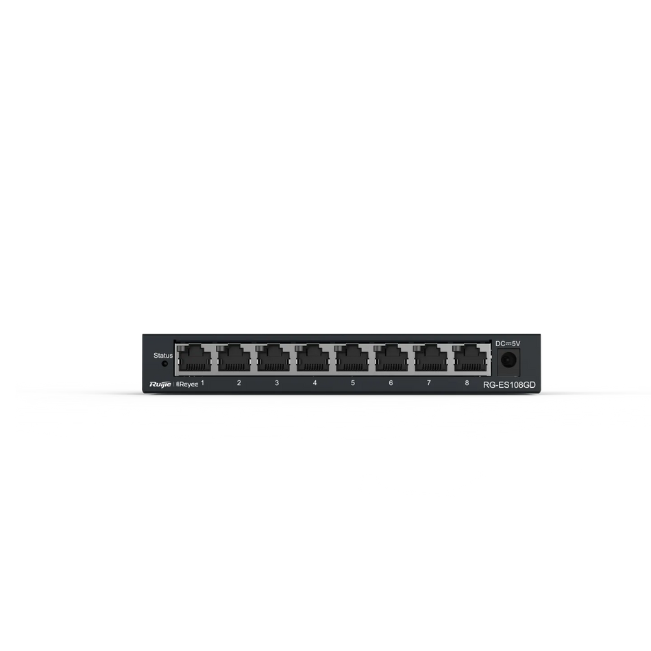 Reyee 8-Port Gigabit unmanaged Switch, 8 Gigabit RJ45 Ports ,Steel Case