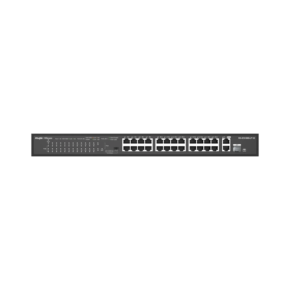 Reyee 24*10/100Mbps Base-TX Ports(POE, Max PoE budget:180W) ,2*10/100/1000Mbps Base-T with 1Combo Uplink Ports