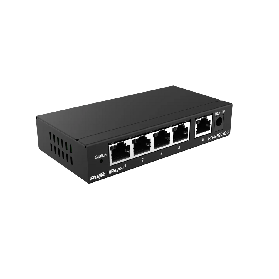 Reyee 5-Port Gigabit Smart Switch, 5 Gigabit RJ45 Ports, Desktop Steel Case