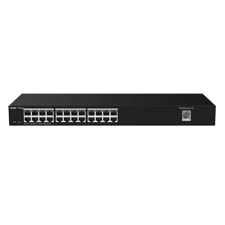 Reyee 24-Port Gigabit Smart Switch, 24 Gigabit RJ45 Ports,19-inch Rack-mountable Steel Case