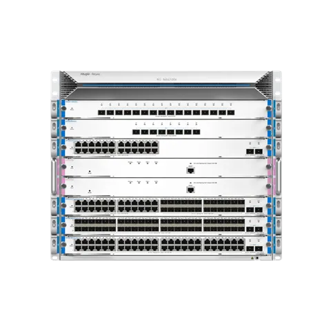 Reyee 9U Six-Slot Modular Core Switch，2 modular fan slots (2 fan modules are equipped by default)