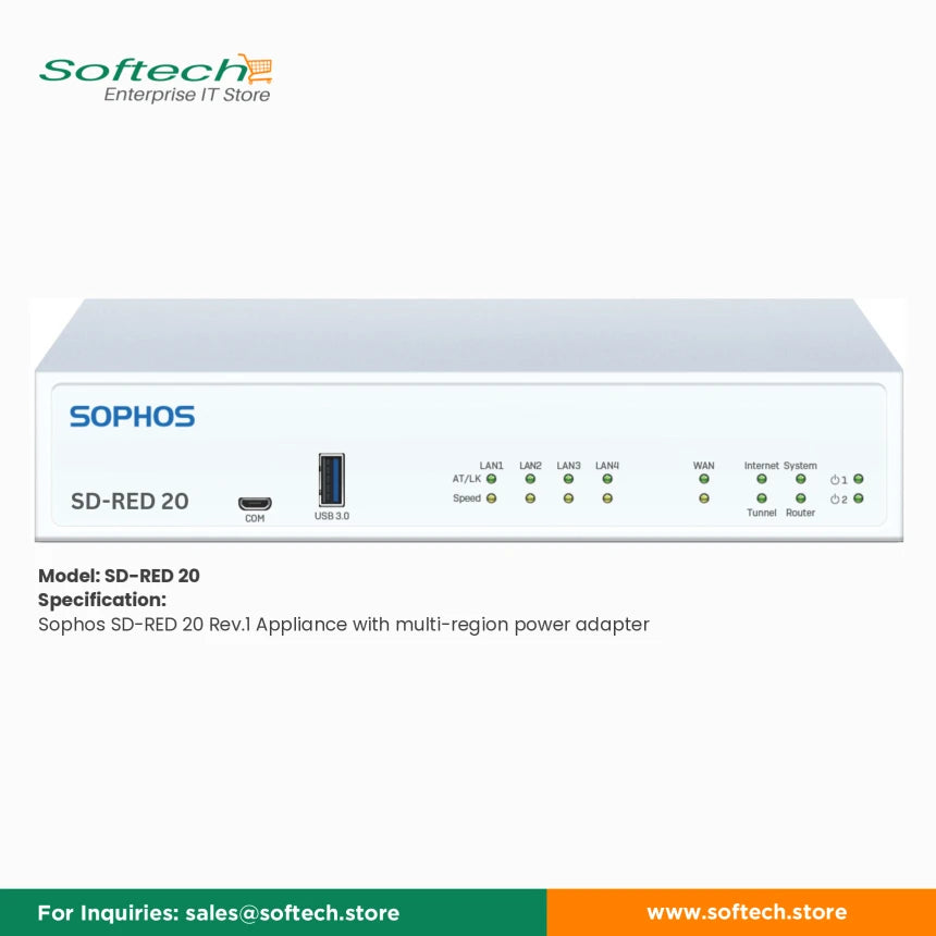 Special offer on Sophos SD-RED 20 and SD-RED 60, Remote Ethernet Device available at Softech Store