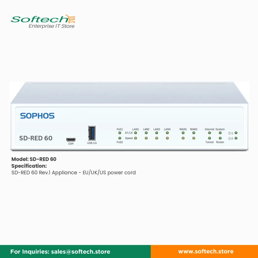 Sophos SD-RED 20 and SD-RED 60 devices for secure remote Ethernet connectivity.