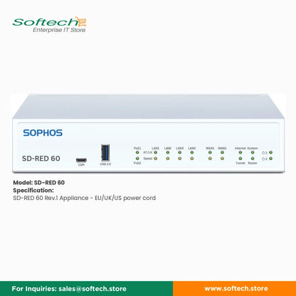 Sophos SD-RED 20 and SD-RED 60 devices for secure remote Ethernet connectivity.