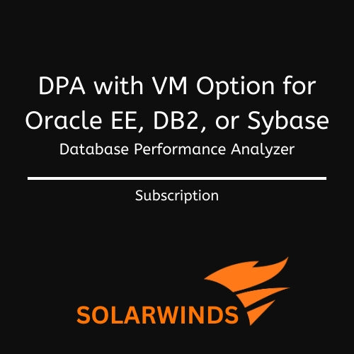 Image Solarwinds Upgrade to SolarWinds Database Performance Analyzer for virtualized environments for Oracle EE, DB2, or ASE (75 to 99 instances) - Subscription Upgrade (Expires on same day as existing Subscription)