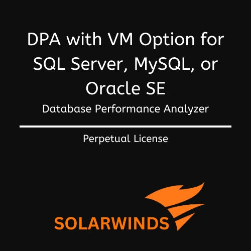 Image Solarwinds Upgrade SolarWinds Database Performance Analyzer for virtualized environments for SQL Server, MySQL, Oracle SE, or PostgreSQL instance - additional instance (10 to 19 instances) - License Upgrade (Maintenance expires on same day as existing instances)