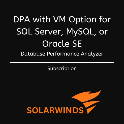 Image Solarwinds Upgrade to SolarWinds Database Performance Analyzer for virtualized environments for SQL Server, MySQL, Oracle SE, or PostgreSQL (400 to 599 instances) - Subscription Upgrade (Expires on same day as existing Subscription)
