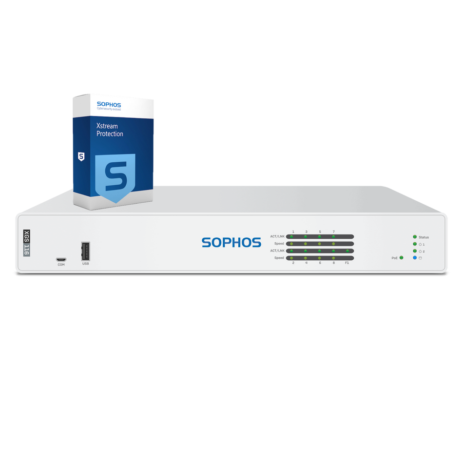 Sophos XGS 116 Firewall with Xstream Protection, 1-year - EU power cord