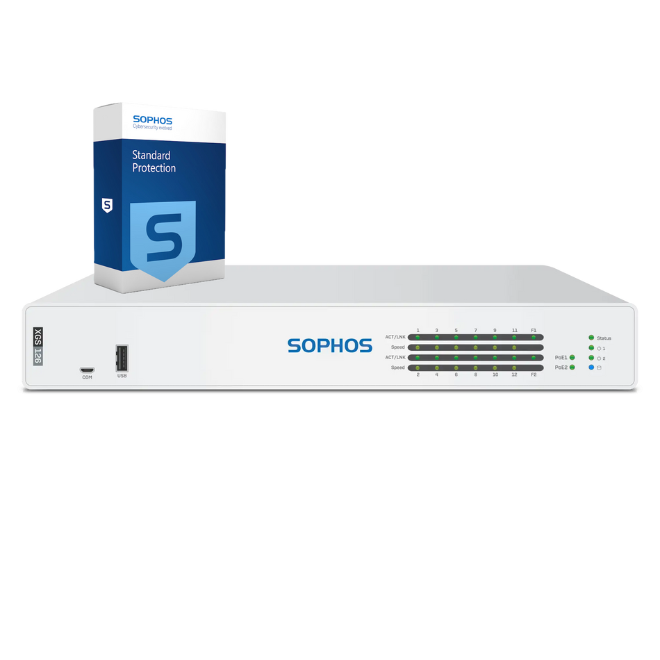 Sophos XGS 126 Firewall with Standard Protection, 1-year - EU power cord