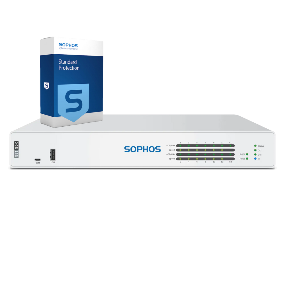 Sophos XGS 136 Firewall with Standard Protection, 1-year - EU power cord